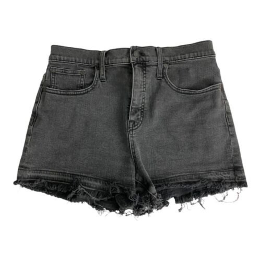 MadeWell Womens Shorts Size 29 Black Denim Cut off High Rise Hot Pant  3" Inseam